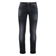 Dondup Ekologisk Bomull Uppvikt Jeans Black, Herr