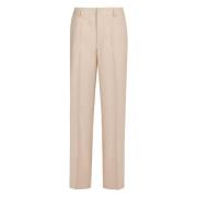 PT Torino Elastiska Straight-leg Byxor Beige, Dam