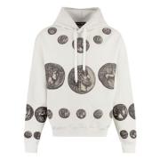 Dolce & Gabbana Oversize Sweatshirt med Mynttryck Beige, Herr