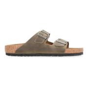 Birkenstock Buckle Lädersandaler Green, Herr