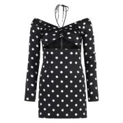 Dolce & Gabbana Silke Polka-dot Mini Klänning Black, Dam