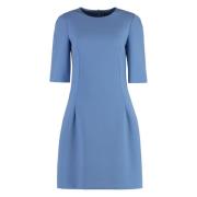 Dolce & Gabbana Elegant Ull Crepe Klänning Blue, Dam