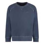 Gant Ribbad Bomull Crew-Neck Sweatshirt Blue, Herr