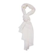 Eleventy Kashmir Siden Ull Scarf Kontrast White, Dam