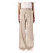 Haikure Hazelnut Wide-Leg Jeans Beige, Dam