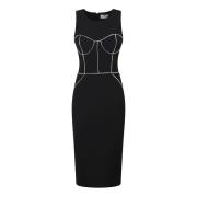 Elisabetta Franchi Elegant Ärmelös Klänning Black, Dam