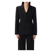 Remain Birger Christensen Svart passform blazer med slag Black, Dam