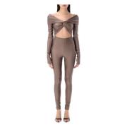 Andamane Cut-Out Jumpsuit Greige Ss25 Brown, Dam