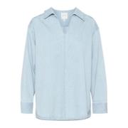 Part Two Oversized Denim Blus Vitblå Blue, Dam