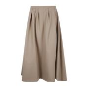 Patou Veckad Midi Kjol Beige, Dam