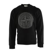 Stone Island Svart Bomull Herrtröja Black, Herr