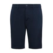 Boggi Milano Stretch Gabardin Shorts Blue, Herr