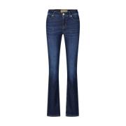 Cambio Straight Cut Elastic Jeans Blue, Dam