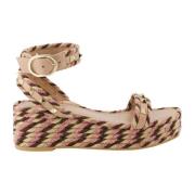 Valentino Garavani Raffia Kilklack Sandaler Rockstud Kollektion Pink, ...