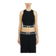 Elisabetta Franchi Viskos Tanktop med Band Black, Dam