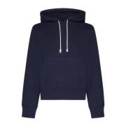 Saint Laurent Hooded Sweatshirt med logotypdetalj Blue, Herr