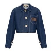 Gucci Denimjacka med logotyp Blue, Dam