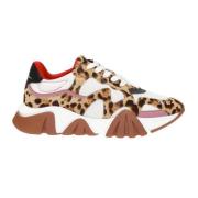 Versace Leopard Sneakers med Mesh Paneler Multicolor, Herr