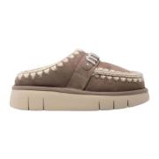 Mou Grå Shearling Slip-On Platta Skor Gray, Dam