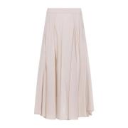 Peserico Beige Ambrato Midi Kjol Beige, Dam