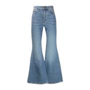 Chloé Wide Leg Denim Jeans Blue, Dam