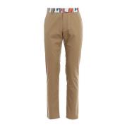 Versace Samling Chino Byxor Bomull Logo Beige, Herr