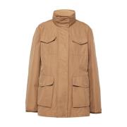 Moncler Snap Button Blend Jacka med Fickor Brown, Dam