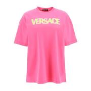 Versace Bomull Logo Topp Kvinnor Pink, Dam