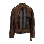 Burberry Dubbelknäppt Bikerjacka Brown, Dam