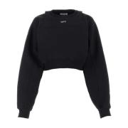 Off White Svart Bomullssweatshirt Black, Dam