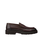 Doucal's Herr tumbled läder Penny loafer | brun Brown, Herr