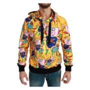 Dolce & Gabbana Gul hoodie med gris motiv Multicolor, Herr