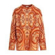 Etro Intarsia-Mönstrad Ulltröja Kvinnor Orange, Dam