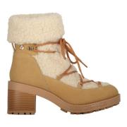 Love Moschino Faux Fur Blockklack Stövlar Beige, Dam