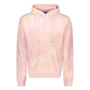 John Elliott Tie Dye Bomull Hoodie Pink, Herr