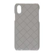 Bottega Veneta Vävt mönster läder iPhone-fodral Gray, Herr