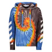 Off White Tie-Dye Stickad Hoodie Multicolor, Herr