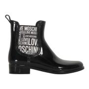 Love Moschino Ankelboots med kontrasterande elastiska insatser Black, ...