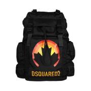 Dsquared2 Nylon ryggsäck med logodetalj Black, Herr