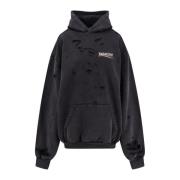 Balenciaga Hoodie med politisk kampanjelogo Black, Dam