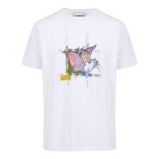 Iceberg Klassisk T-shirt i vitt med regular fit i bomullsjersey med To...