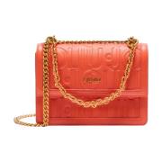 Liu Jo Orange Crossbody Väska med Glänsande Finish Orange, Dam