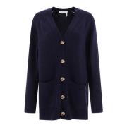 Chloé Generös V-ringad Cardigan Blue, Dam