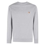 Maison Kitsuné Räv Huvud Patch Tröja Gray, Herr