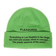 Pleasures Grön Logodetalj Beanie Mössa Green, Herr