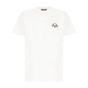 Moschino Avslappnad Bomull T-shirt för Män White, Herr