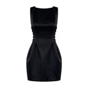 Elisabetta Franchi Elegant Ärmlös Båtringad Klänning Black, Dam