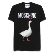 Moschino And Print Crew Neck T-shirt Black, Dam