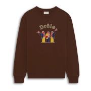 Drole de Monsieur Crewneck Sweatshirt med Fronttryck och Ribbkant Brow...