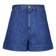 Valentino Garavani Blå Bomull Linne Shorts Dragkedja Stängning Blue, D...